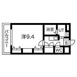 リンデン東薬院 1Kの間取図画像