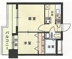 エステート・モア薬院シャンブル 2Kの間取図画像