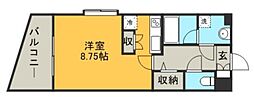 ラセット天神 ワンルームの間取図画像