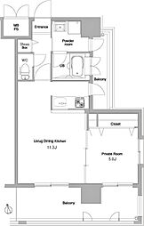 エンクレスト大手門3 1LDKの間取図画像