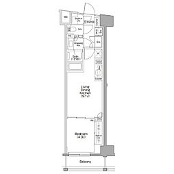 ザ・パークハビオＳＯＨＯ代々木公園 504 5階1LDKの間取り