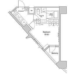 ザ・パークハビオ中野富士見町ガーデン 1Kの間取図画像