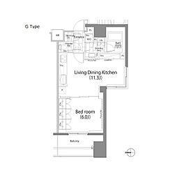 パークハビオ平河町 1LDKの間取図画像