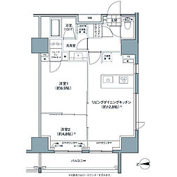 パークハビオ東中野 2LDKの間取図画像