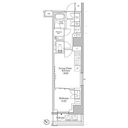 ザ・パークハビオSOHO新横浜 1LDKの間取図画像