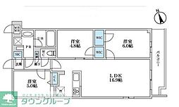 S-RESIDENCE富士見ヶ丘afford 3階2SLDKの間取り