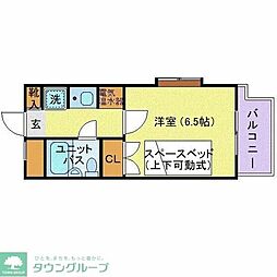 東京メトロ千代田線 代々木公園駅 徒歩6分の賃貸マンション 3階1Kの間取り