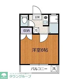 グリーンプラザ 1階1Kの間取り