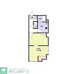 メゾンドフィナンシェ 1階ワンルームの間取り