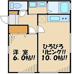 ソレイユ 1階1LDKの間取り