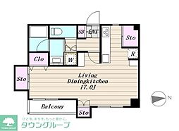 サンハイツ八幡山Ａ 3階ワンルームの間取り