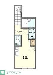 Ｍ＆Ｍ永福町 206 2階ワンルームの間取り
