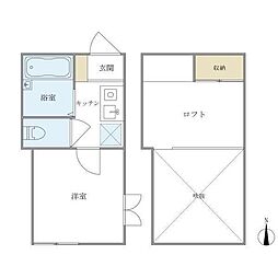 八景舎高円寺南A 1階1Kの間取り