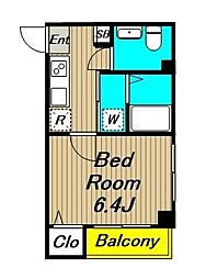 モン・シャトー浜田山 3階1Kの間取り