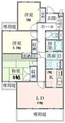 ベル富士見丘 3階3LDKの間取り