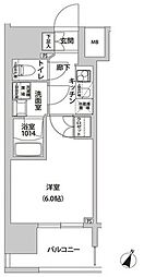 ラクラス幡ヶ谷 6階1Kの間取り