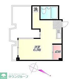 アーバンソワール千歳烏山 301 3階ワンルームの間取り