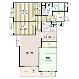 フラット浜田山 3階3LDKの間取り