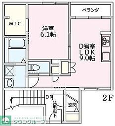 ＯＨＫＨＩＬＬ成田東 2階1LDKの間取り