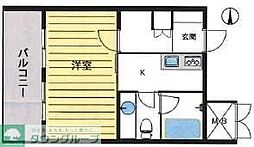 ラ・ベラ・ヴィータ 2階2Kの間取り