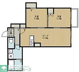 京王線 上北沢駅 徒歩7分の賃貸マンション 1階2LDKの間取り