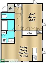 カーサ　マッティナータ 2階1LDKの間取り