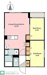 SOLASIA residence 中野 2LDKの間取図画像