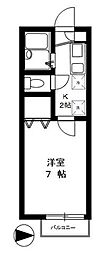 フレアプランドール 1階1Kの間取り
