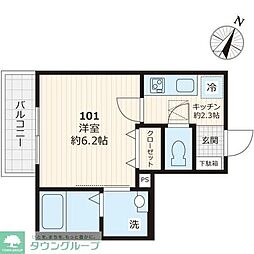 ＪＨＫ(ジェイエイチケイ) 1階1Kの間取り