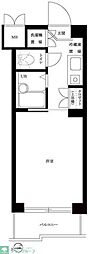 ルーブル世田谷 2階1Kの間取り