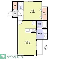 アンソレイユ明大前 1LDKの間取図画像