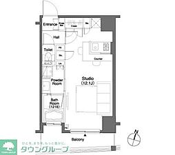 ParkCube笹塚 ワンルームの間取図画像