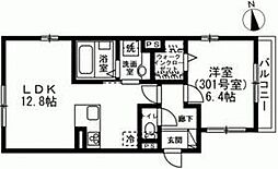 ルミエールM 1LDKの間取図画像