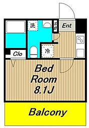 CRACIA世田谷赤堤 1Kの間取図画像