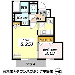 T'swest 1LDKの間取図画像
