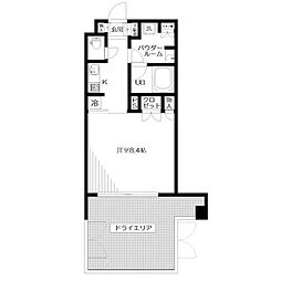 日神デュオステージ経堂 1Kの間取図画像