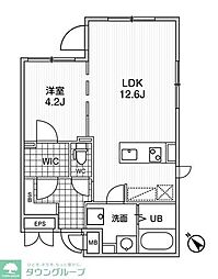 MDM駒沢大学 1LDKの間取図画像