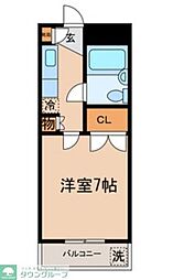 エクセルマロン 1Kの間取図画像