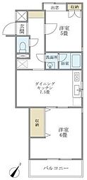メゾン美羅樹-2 2DKの間取図画像