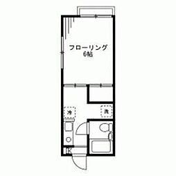 サンヒルズ池ノ上 1Kの間取図画像