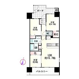 アドグランデ福田町 3LDKの間取図画像