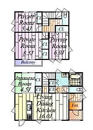 岩沼市押分字奥山 4LDKの間取り