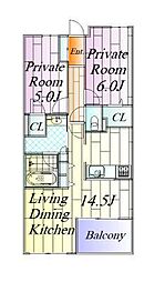 間取図画像 2LDK