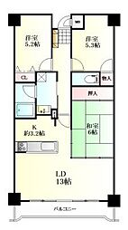 ネオハイツ中野栄 3LDKの間取図画像