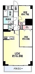 八本松マンション 2LDKの間取図画像