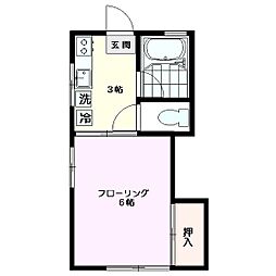 祥南コーポ 1Kの間取図画像