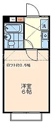 アウルハウス 1Kの間取図画像