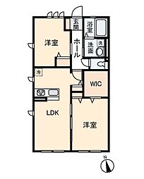ローズガーデン 2LDKの間取図画像