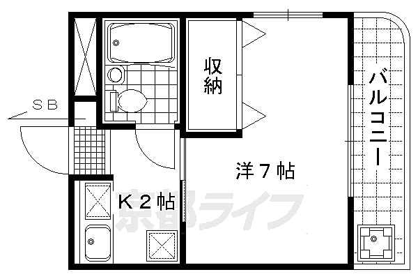 リバティベル 213｜京都府京都市右京区太秦中筋町(賃貸マンション1K・2階・18.90㎡)の写真 その2