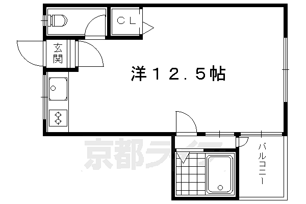 石原マンション 402｜京都府京都市右京区太秦森ケ前町(賃貸マンション1R・4階・28.00㎡)の写真 その2